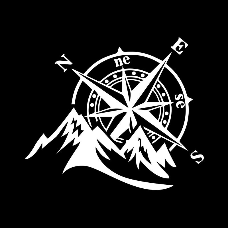 Dreothy 2Pack Mountain Compass Vinyl Decal Sticker,Outdoor Waterproof Adventure Car Stickers and Decals Car Window Decals Vinyl Stickers for Car Motorcycle SUV Laptop Truck Decals - Image 2